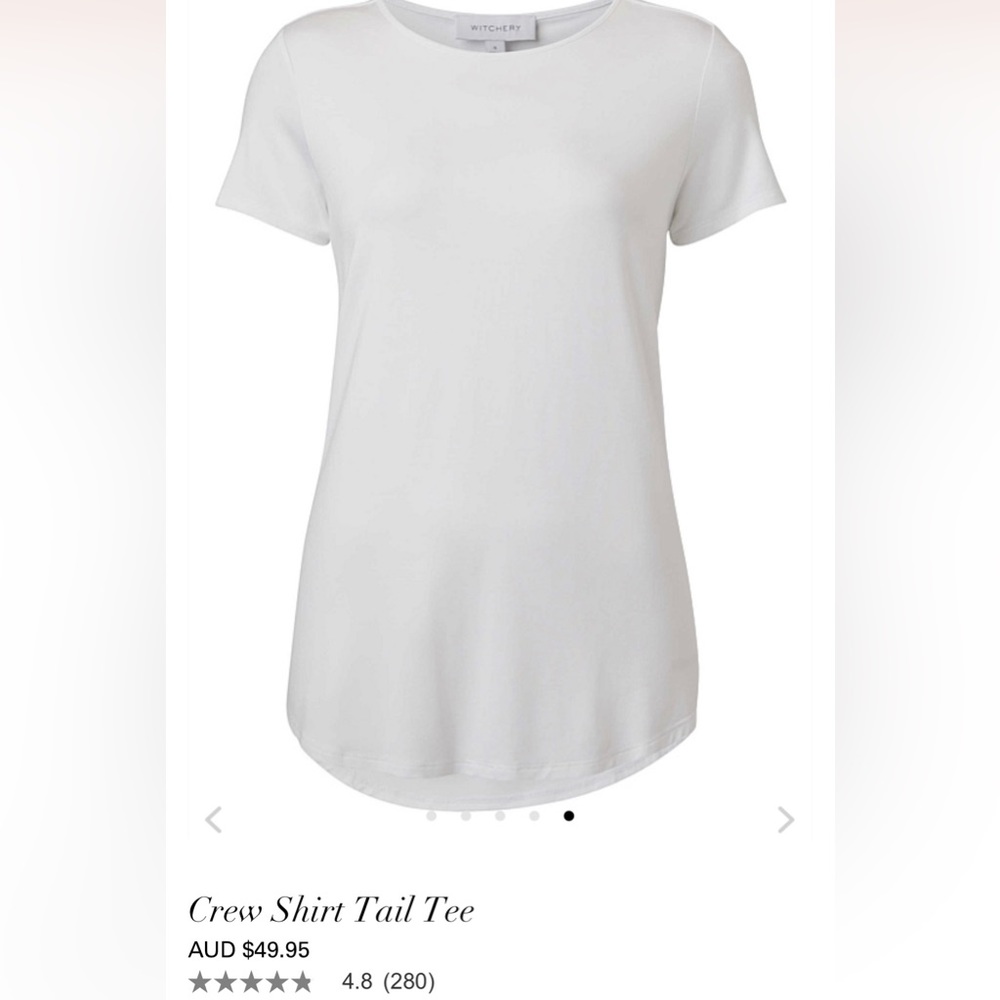 Witchery Pure White Crew Tail T-shirt